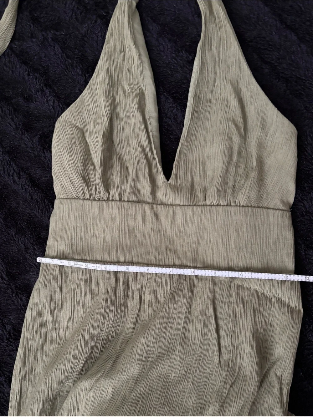Abercrombie x Dede & Emily | Halter Maxi Dress | Olive Green | XS